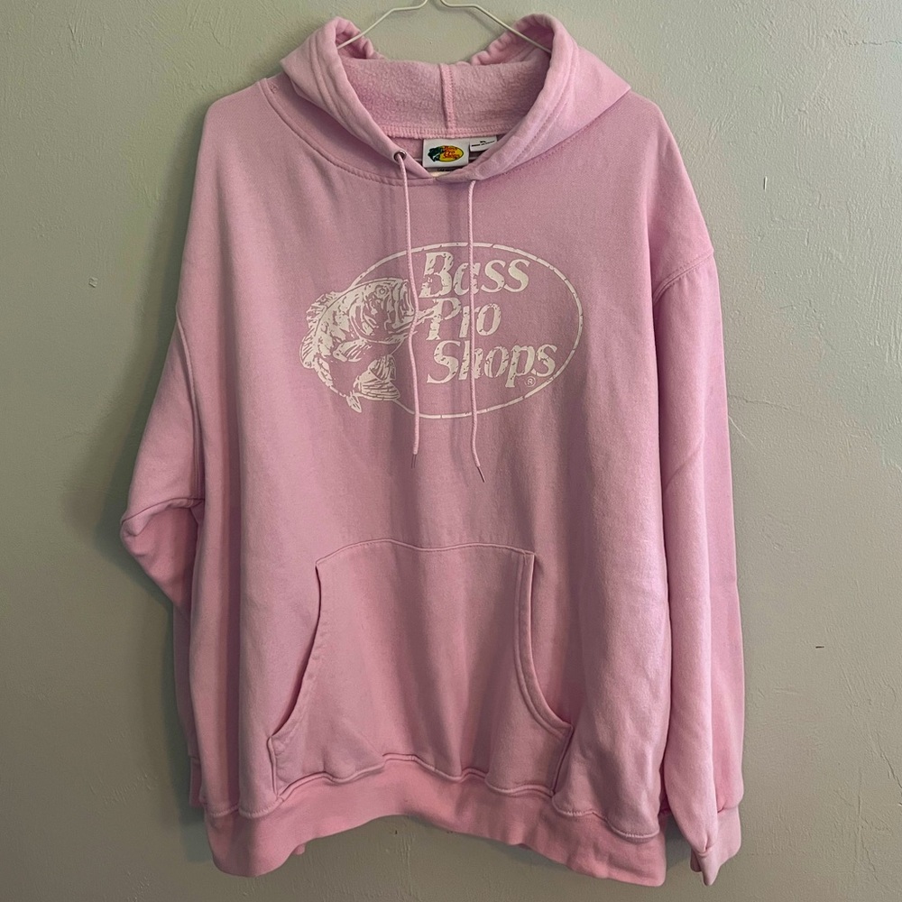 BASS PRO SHOPS light pink women’s hoodie sweatshirt | XL